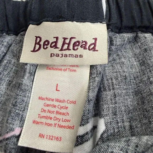 BedHead Martini Pajamas Long Sleeve Pants Black Pink Cotton Women’s L - Picture 5 of 6